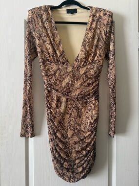 Michael Costello x Revolve Antonella snake print dress